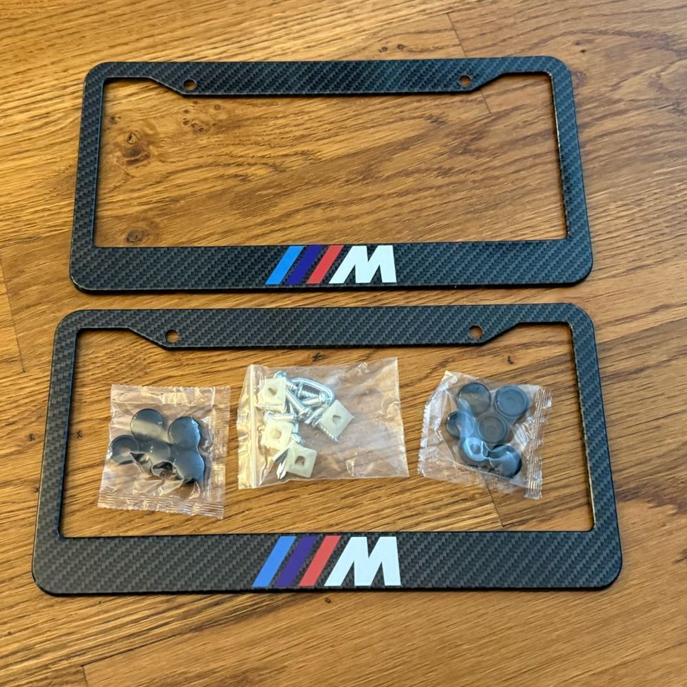 BMW Motorsports License Plate Frame in Black Set of 2 NWT - Picture 2 of 4